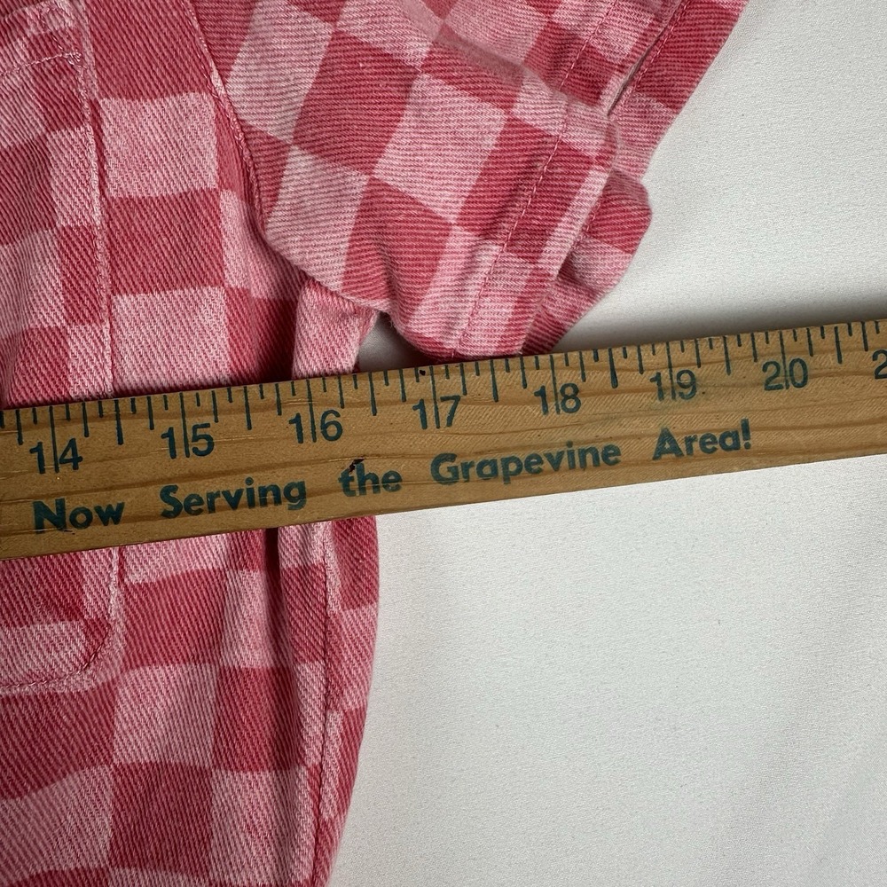 Entro Pink Checkered Romper Size S Button Front Collared Elastic Waist Y2K Retro - Picture 5 of 7